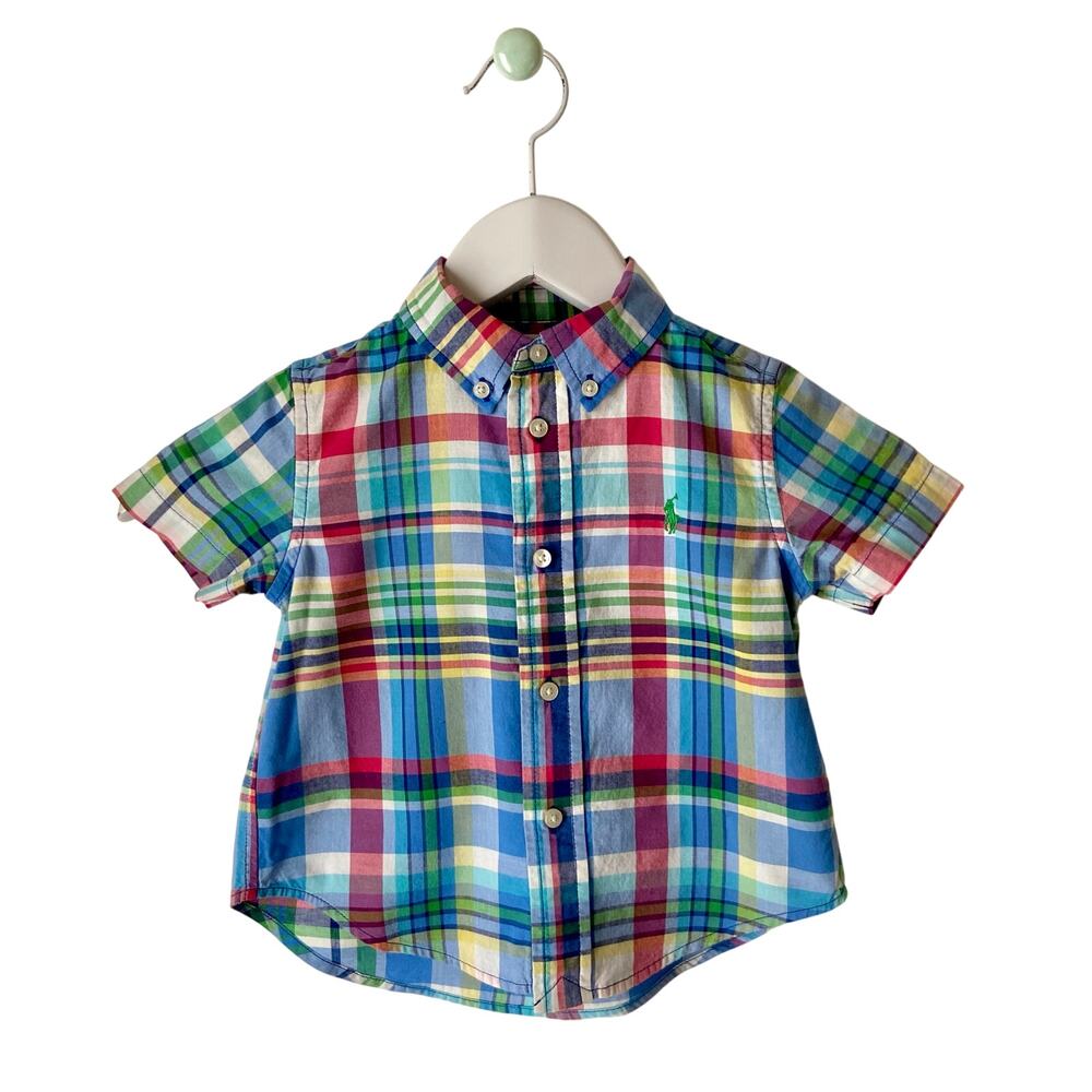 Ralph Lauren Plaid Button-Down Shirt Baby Boy 18 Months